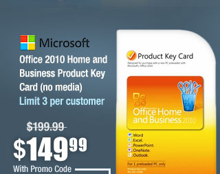 Office 2010 Home and Business Product Key Card (no media)
