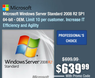 Microsoft Windows Server Standard 2008 R2 SP1 64-bit - OEM