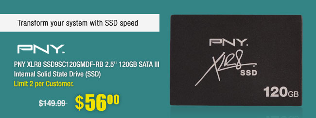 PNY XLR8 SSD9SC120GMDF-RB 2.5" 120GB SATA III Internal Solid State Drive (SSD) 