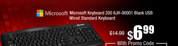 Microsoft Keyboard 200 6JH-00001 Black USB Wired Standard Keyboard
