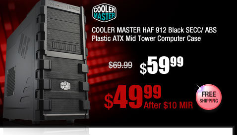 COOLER MASTER HAF 912 Black SECC/ ABS Plastic ATX Mid Tower Computer Case 