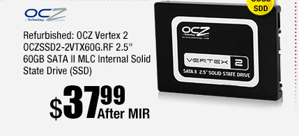OCZ Vertex 2 OCZSSD2-2VTX60G.RF 2.5" 60GB SATA II MLC Internal Solid State Drive (SSD).