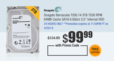 Seagate Barracuda 7200.14 3TB 7200 RPM 64MB Cache SATA 6.0Gb/s 3.5" Internal HDD