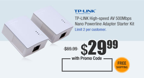 TP-LINK High-speed AV 500Mbps Nano Powerline Adapter Starter Kit