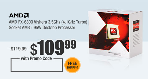 AMD FX-6300 Vishera 3.5GHz (4.1GHz Turbo) Socket AM3+ 95W Desktop Processor