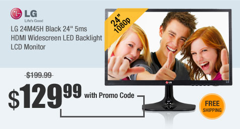 LG 24M45H Black 24" 5ms HDMI Widescreen LED Backlight LCD Monitor