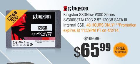 Kingston SSDNow V300 Series SV300S37A/120G 2.5" 120GB SATA III Internal SSD
