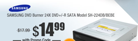 SAMSUNG DVD Burner 24X DVD+/-R SATA Model SH-224DB/BEBE
