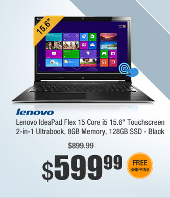Lenovo IdeaPad Flex 15 Core i5 8GB 128GB SSD 15.6" Touchscreen 2-in-1 Ultrabook - Black