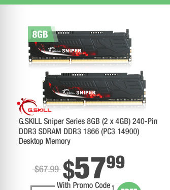 G.SKILL Sniper Series 8GB (2 x 4GB) 240-Pin DDR3 SDRAM DDR3 1866 (PC3 14900) Desktop Memory