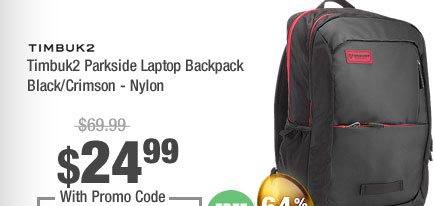 Timbuk2Parkside Laptop Backpack Black/Crimson - Nylon