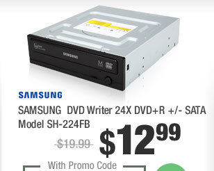 SAMSUNG  DVD Writer 24X DVD+R +/- SATA  Model SH-224FB