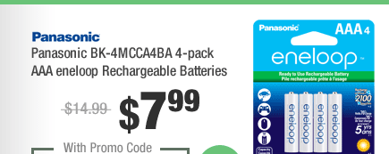 Panasonic BK-4MCCA4BA 4-pack AAA eneloop Rechargeable Batteries