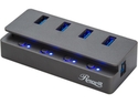 Rosewill RHB-341 - 4-Port USB 3.0 Hub - On / Off Switch for Each Port, Gray