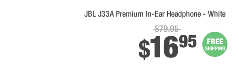 JBL J33A Premium In-Ear Headphone - White