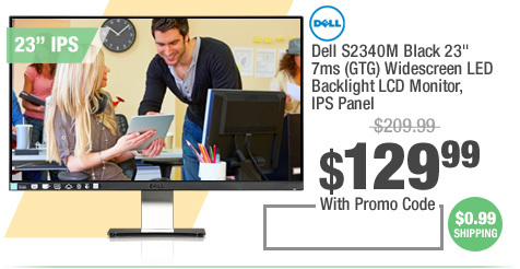 Dell S2340M Black 23" 7ms (GTG) Widescreen LED Backlight LCD Monitor, IPS Panel