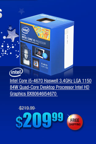 Intel Core i5-4670 Haswell 3.4GHz LGA 1150 84W Quad-Core Desktop Processor Intel HD Graphics BX80646I54670 