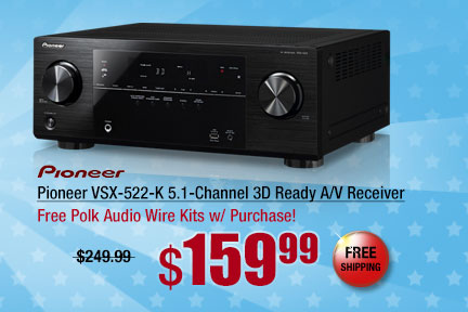 Pioneer VSX-522-K 5.1-Channel 3D Ready A/V Receiver