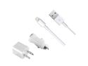 USB 8pin Charger Cable + Car Charger + Wall Adapter For Apple iPhone 5 