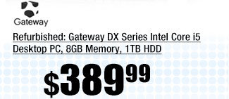 Refurbished: Gateway DX Series Intel Core i5 Desktop PC, 8GB Memory, 1TB HDD