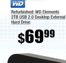 Refurbished: WD Elements 2TB USB 2.0 Desktop External Hard Drive