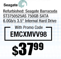 Refurbished: Seagate Barracuda ST3750525AS 750GB SATA 6.0Gb/s 3.5" Internal Hard Drive