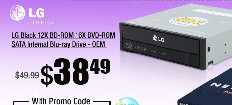 LG Black 12X BD-ROM 16X DVD-ROM SATA Internal Blu-ray Drive - OEM 