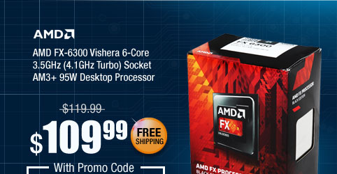 AMD FX-6300 Vishera 6-Core 3.5GHz (4.1GHz Turbo) Socket AM3+ 95W Desktop Processor 