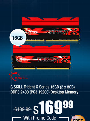 G.SKILL Trident X Series 16GB (2 x 8GB) DDR3 2400 (PC3 19200) Desktop Memory