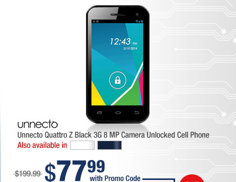 Unnecto Quattro Z Black 3G 8 MP Camera Unlocked Cell Phone 