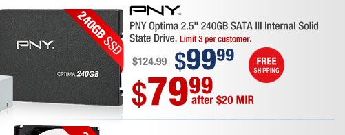 PNY Optima 2.5" 240GB SATA III Internal Solid State Drive