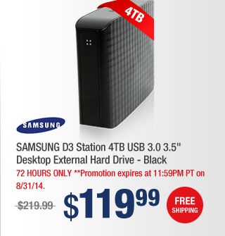 SAMSUNG D3 Station 4TB USB 3.0 3.5" Desktop External Hard Drive - Black