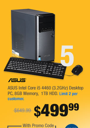 ASUS Intel Core i5 4460 (3.2GHz) Desktop PC, 8GB Memory,  1TB HDD