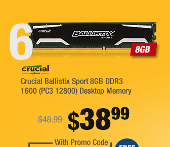 Crucial Ballistix Sport 8GB DDR3 1600 (PC3 12800) Desktop Memory