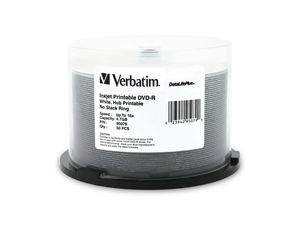 Verbatim 4.7GB 16X DVD-R Whilte Inkjet Printable 50 Packs Spindle Disc
