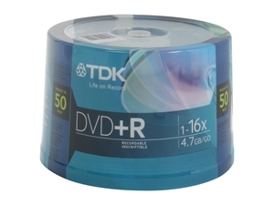 TDK 4.7GB 16X DVD+R 50 Packs Spindle Disc