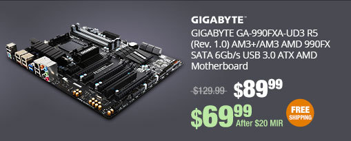GIGABYTE GA-990FXA-UD3 R5 (Rev. 1.0) AM3+/AM3 AMD 990FX SATA 6Gb/s USB 3.0 ATX AMD Motherboard