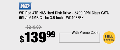 WD Red 4TB NAS Hard Disk Drive - 5400 RPM Class SATA 6Gb/s 64MB Cache 3.5 Inch - WD40EFRX