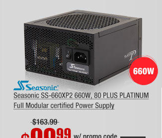 Seasonic SS-660XP2 660W, 80 PLUS PLATINUM Full Modular certified Power Supply