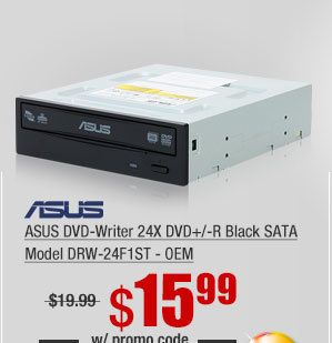 ASUS DVD-Writer 24X DVD+/-R Black SATA Model DRW-24F1ST - OEM