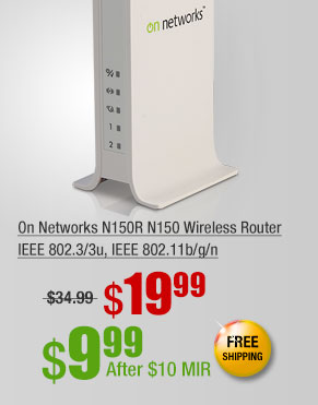 On Networks N150R N150 Wireless Router IEEE 802.3/3u, IEEE 802.11b/g/n