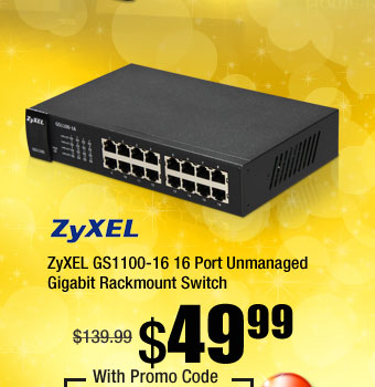 ZyXEL GS1100-16 16 Port Unmanaged Gigabit Rackmount Switch 