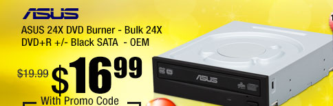 ASUS 24X DVD Burner - Bulk 24X DVD+R +/- Black SATA - OEM 