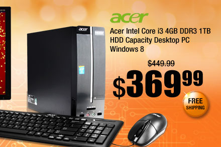 Acer Intel Core i3 4GB DDR3 1TB HDD Capacity Desktop PC Windows 8