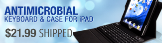antimicrobial keyboard and case for ipad.