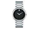 Movado Concerto Black Dial Stainless Steel Mens Watch 0606541