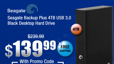 Seagate Backup Plus 4TB USB 3.0 Black Desktop Hard Drive