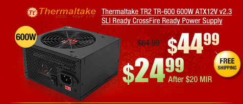 Thermaltake TR2 TR-600 600W ATX12V v2.3 SLI Ready CrossFire Ready Power Supply
