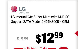 LG Internal 24x Super Multi with M-DISC Support SATA Model GH24NSC0B - OEM