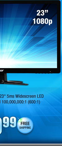 Acer G236HLBbd Black 23" 5ms Widescreen LED Monitor 200 cd/m2 ACM 100,000,000:1 (600:1)